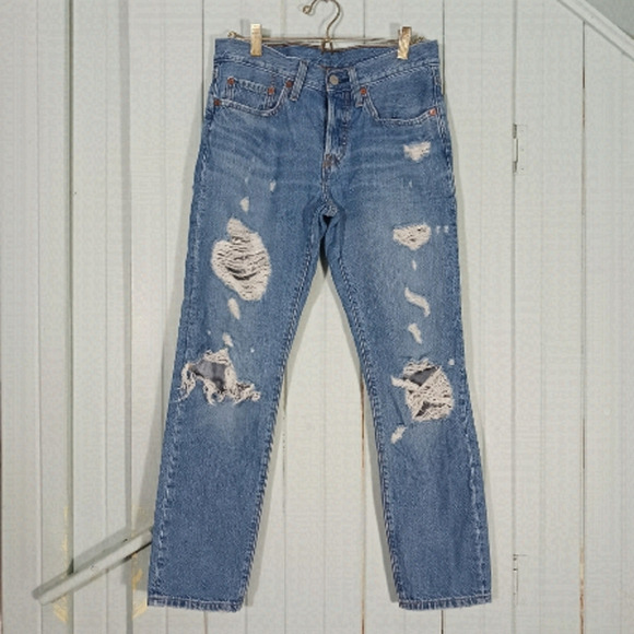 Levi's Denim - LEVI'S 501 Big E Repro Distressed Jeans